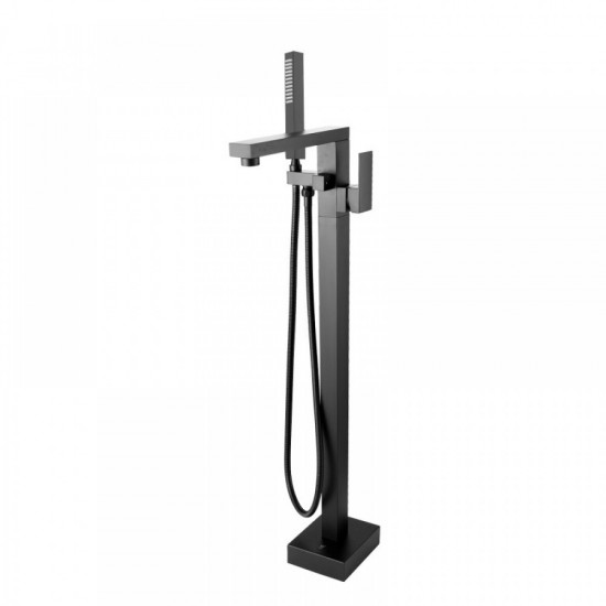Ottimo Nero Black Freestanding Bath Mixer Taps With Hand held Shower Tapware Bathtub Faucet